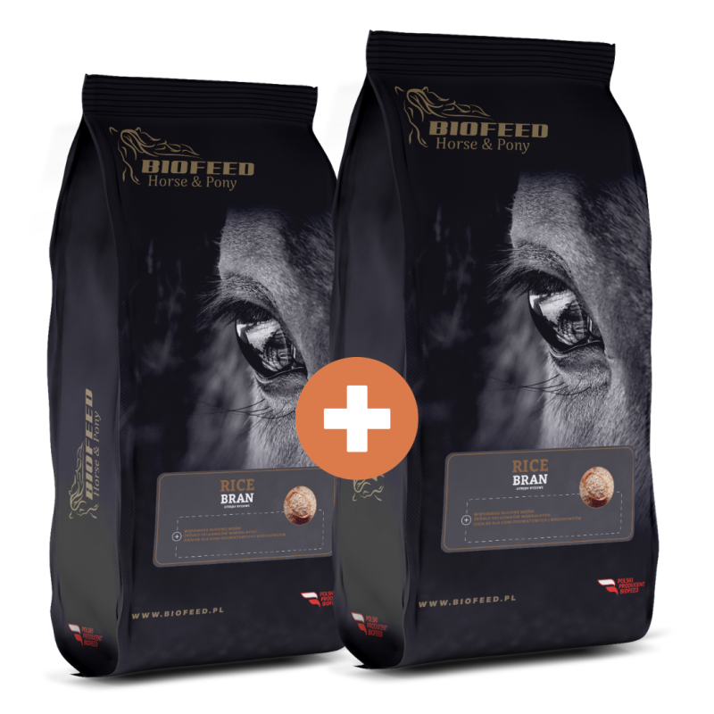 Zestaw: Otręby ryżowe dla koni granulowane zbilansowane BIOFEED Horse & Pony Rice Bran Granulated 2 x 20 kg Zestaw: Otręby ryżowe dla koni granulowane zbilansowane BIOFEED Horse & Pony Rice Bran Granulated 2 x 20 kg
