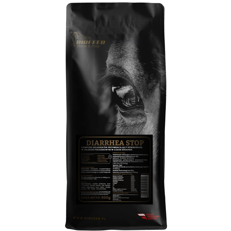 BIOFEED Horse & Pony Diarrhea Stop 900 g (stabilopack) BIOFEED Horse & Pony Diarrhea Stop 900 g (stabilopack)