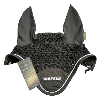 Nauszniki TORPOL Top Lux elastyczne z białym haftem BIOFEED Horse & Pony (rozmiar FULL)